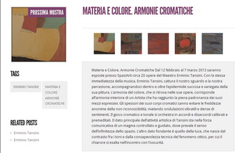 Materia e colore. Armonie cromatiche. Milano (Italia), dal 12 febbraio al 7 marzo 2013. Invito