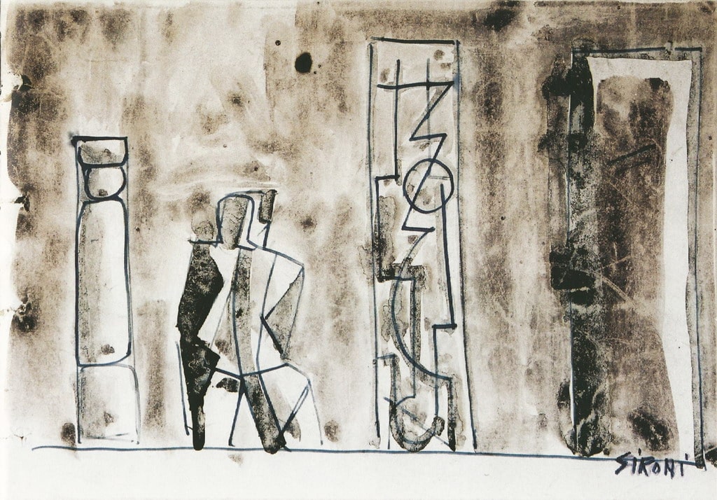 Mario Sironi, “Parete chiara”, Anni ’50, tecnica mista